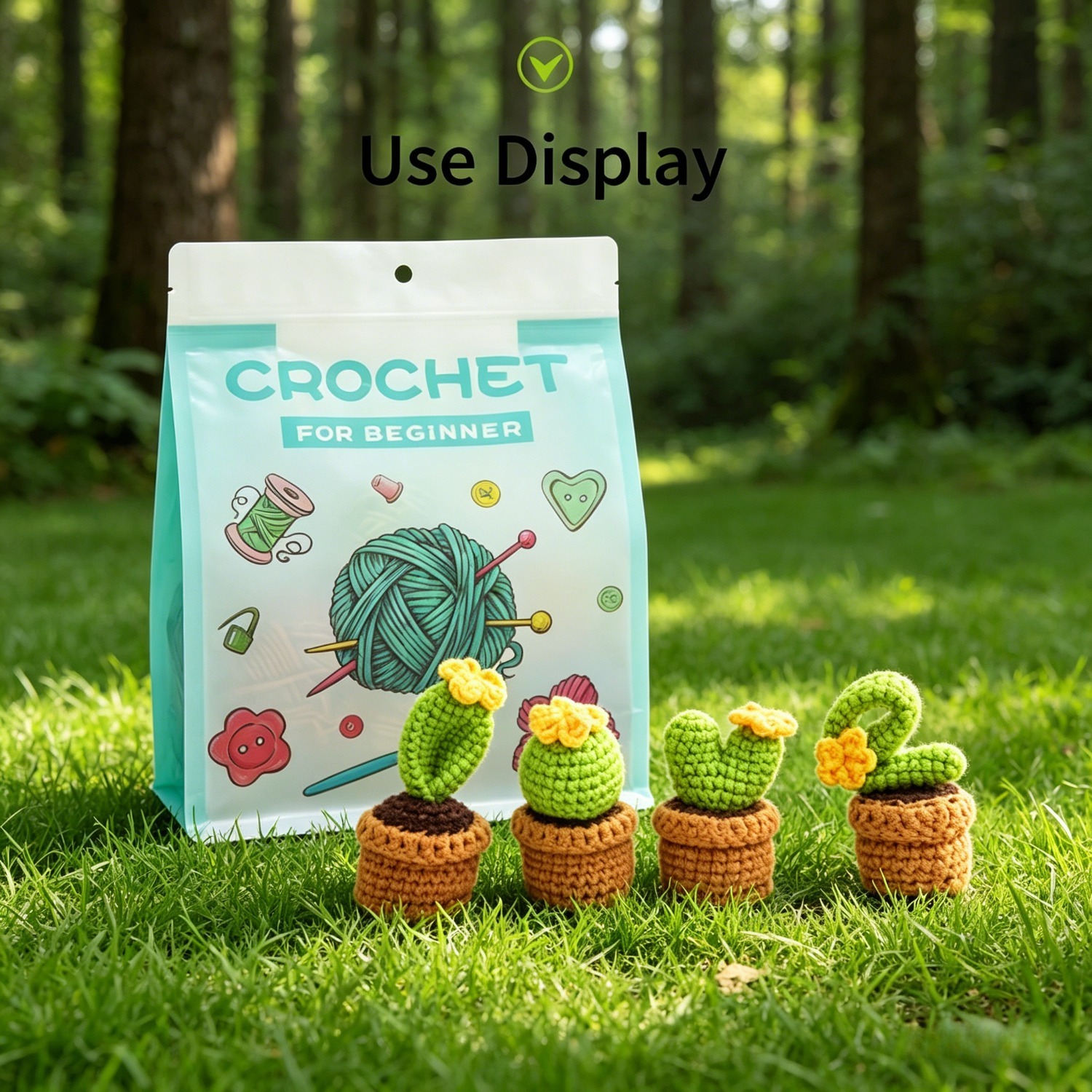Succulent Crochet Kit for Beginners | DIY Crochet Plant Set with Yarn, Hook & Step-by-Step Video Tutorial | Cute Succulents Collection Hookcrafted