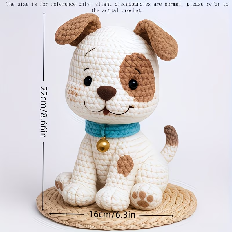 Cute Puppy Crochet Plush Kit for Beginners | DIY Amigurumi Stuffed Animal Set with Yarn, Hook & Step-by-Step Tutorial | Sweet Handmade Gift for Dog Lovers-Hookcrafted