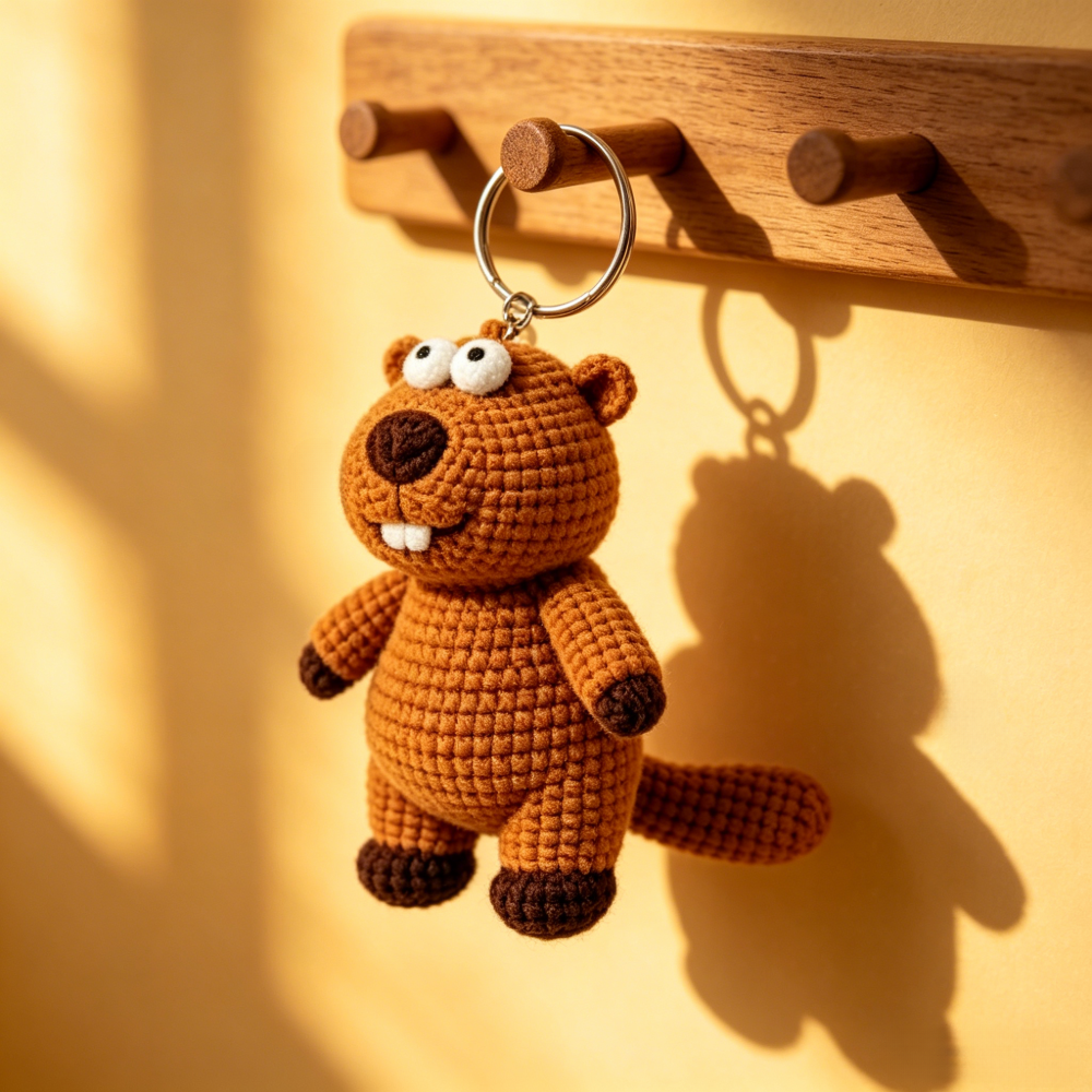 Beginner Friendly Groundhog Crochet Kit, Cute Plush Groundhog Amigurumi Crochet Starter Kit with Yarn, Hook, Needle & Accessories, Complete DIY Craft Set with Tutorial for Adults, Perfect Home Decor & Handmade Gift