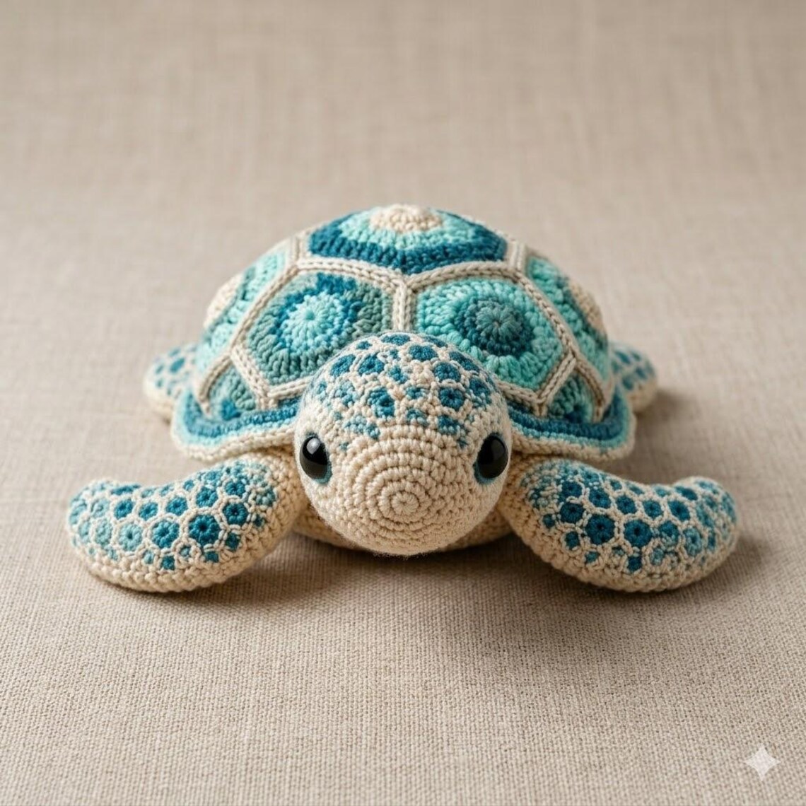 Crochet Kit for Beginners, DIY Sea Turtle Amigurumi Crochet Kit with Step-by-Step Instructions, Complete Starter Kit with Yarn, Hooks & Accessories for Adults Kids, Handmade Craft Gift-Hookcrafted