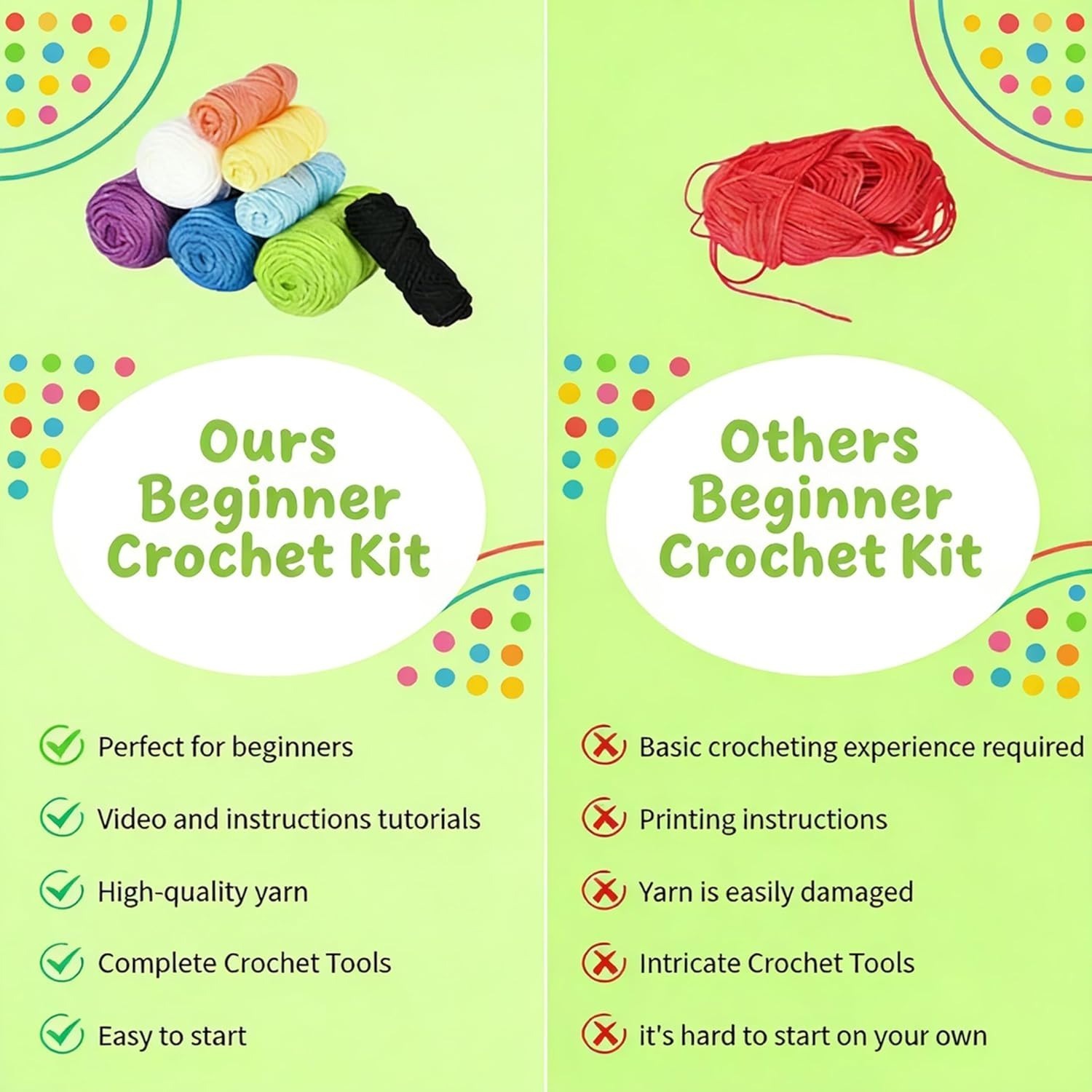 6pcs Mini Flower Pot Crochet Kit for Beginners | DIY Amigurumi Potted Plant Set with Yarn, Hook & Step-by-Step Tutorial | Cute Handmade Gift for Plant Lovers
