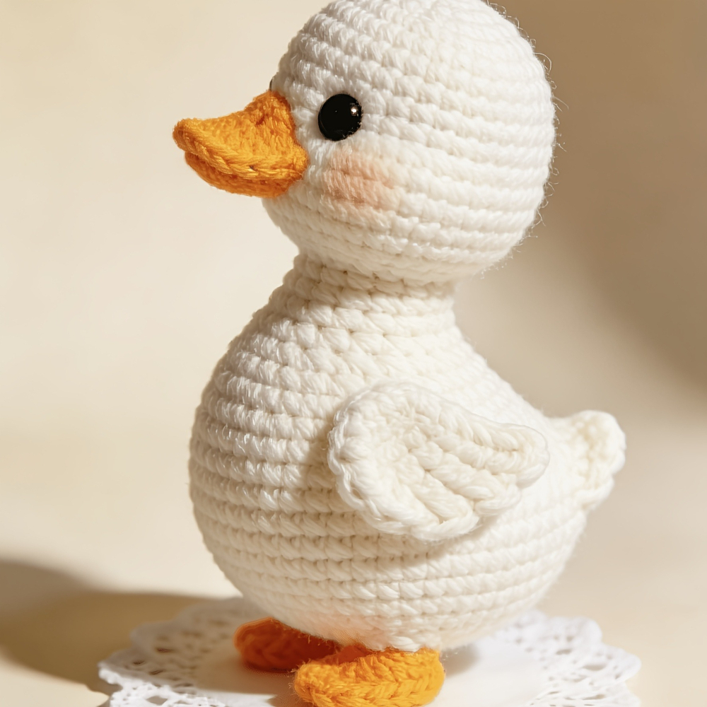 1pc Cute Duck Crochet Kit for Beginners, Complete DIY Amigurumi Duck Doll Craft Set with All Crocheting Materials & Step-by-Step Tutorial, Handmade Knitted Duck Plush Ornament for Home Decor, Easy & Fun Crochet Project for Adults & Craft Enthusiasts