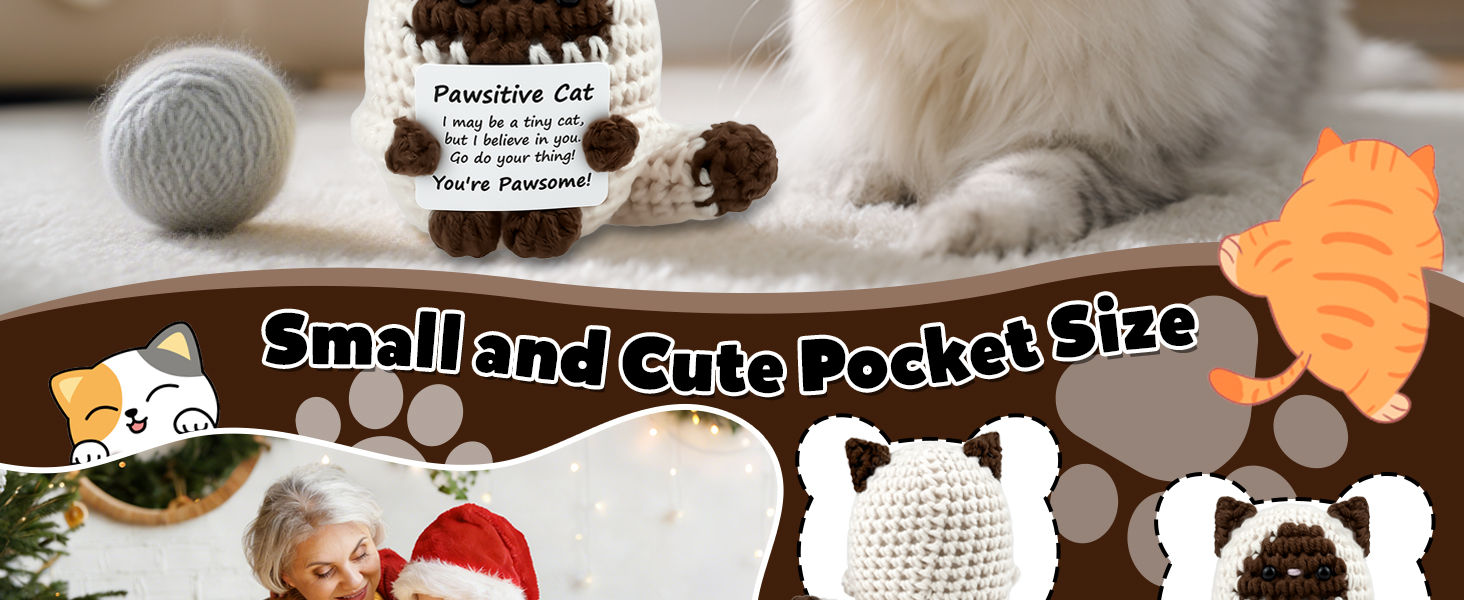 Handmade Positive Crochet Cat
