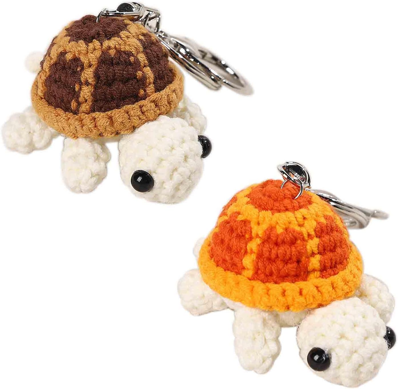 Mini Handmade Crochet Turtle Keychain Crochet Animal Turtles for Keyring Charm Handbag Bag Purse Pendant-Hookcrafted