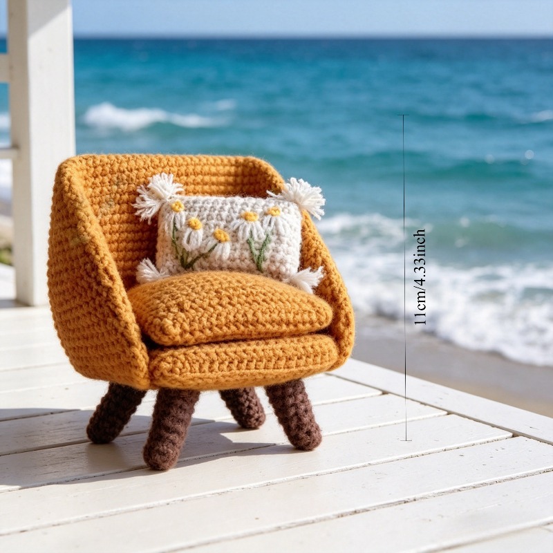 Handmade Crochet Kit for Yarn Chair Dolls, Beginner-Friendly Crochet Set with Step-By-Step Written Tutorial (Not Finished Product, Crochet Required)-Hookcrafted