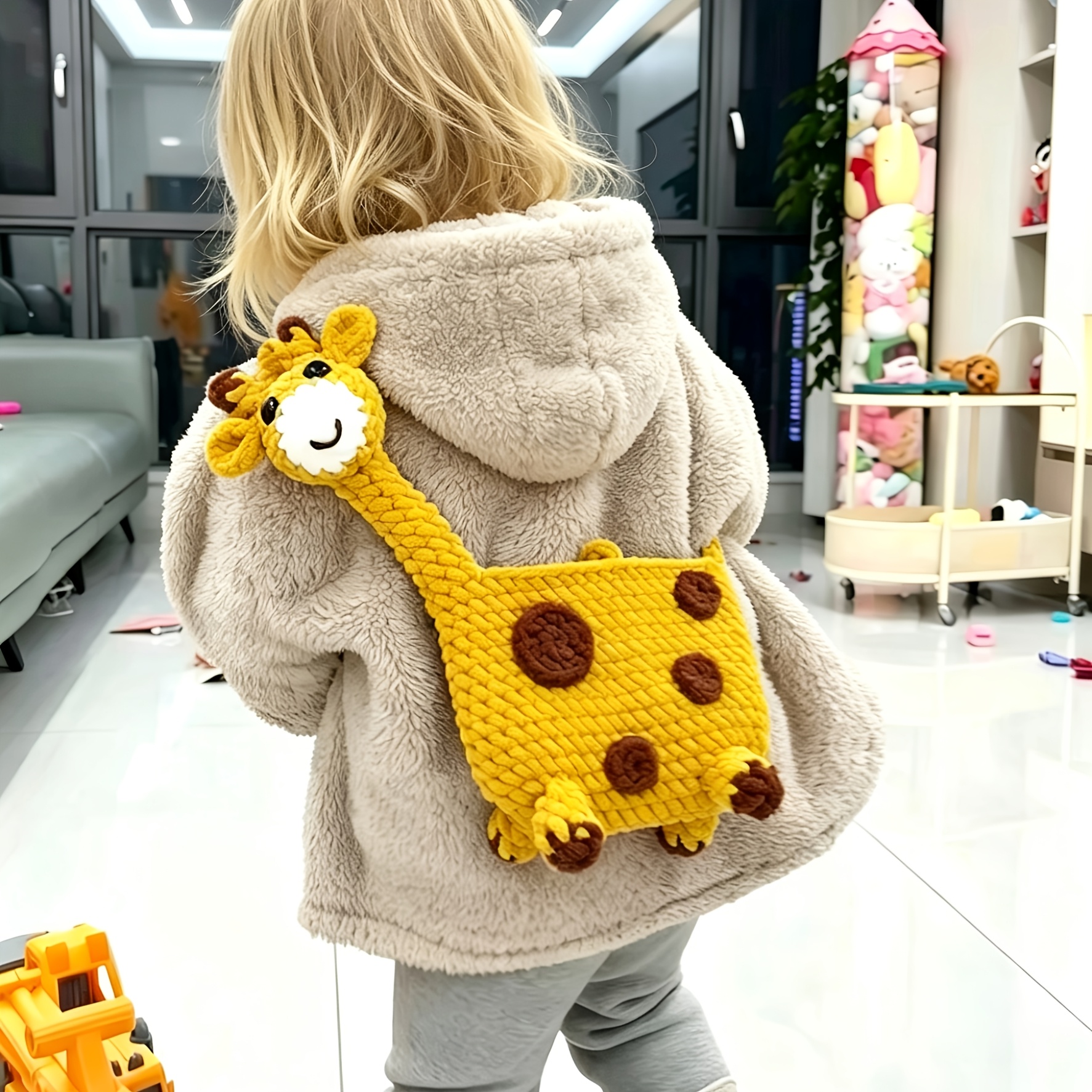 Strip Giraffe Bag Material Pack, Suitable for Beginner And Intermediate Crochet Knitting Tool Kit, Includes Materials, Animal Knitting Craft Set, Ideal for Adult Knitting Entry