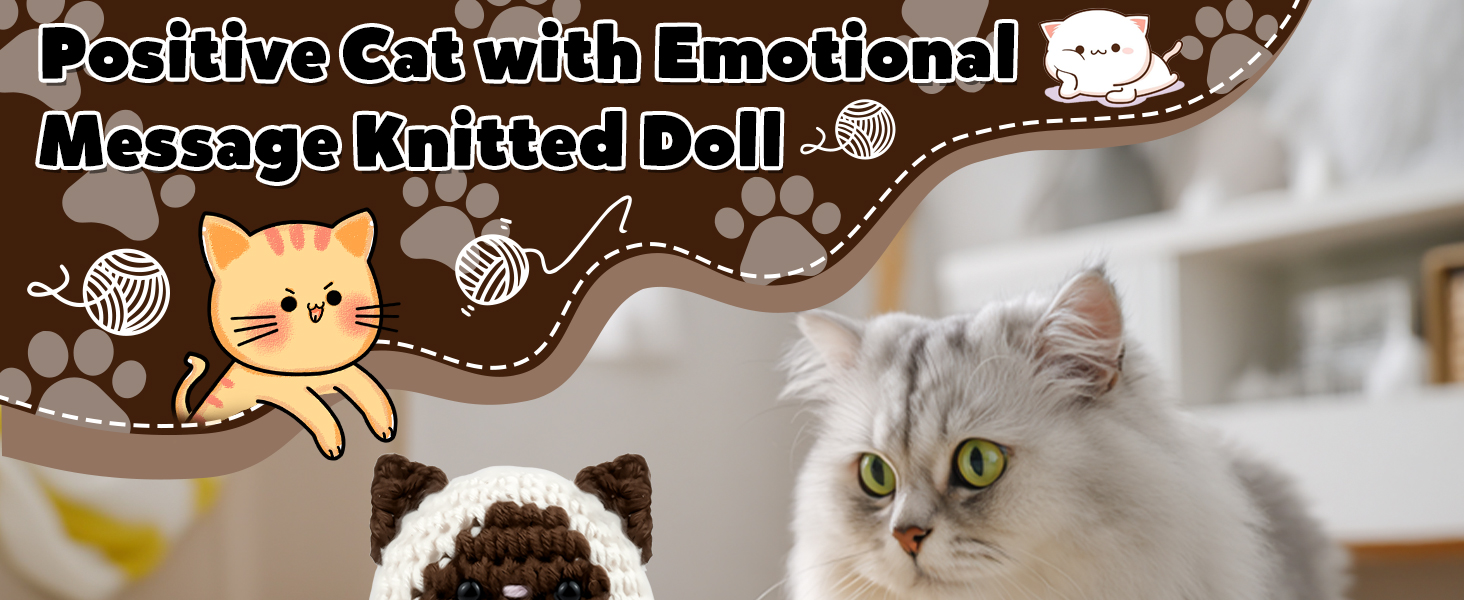 Handmade Positive Crochet Cat