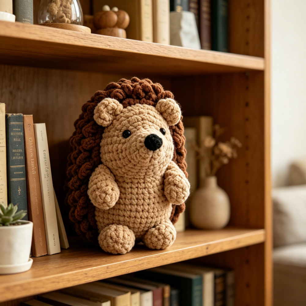 1pc Cute Hedgehog Crochet Kit for Beginners, Complete Amigurumi Set with Yarn, Tools And Tutorial, Handmade Knitted Hedgehog Plush Toy, Perfect Gift for Kids And Adults, Easy to Start Crochet Project for Craft Lovers