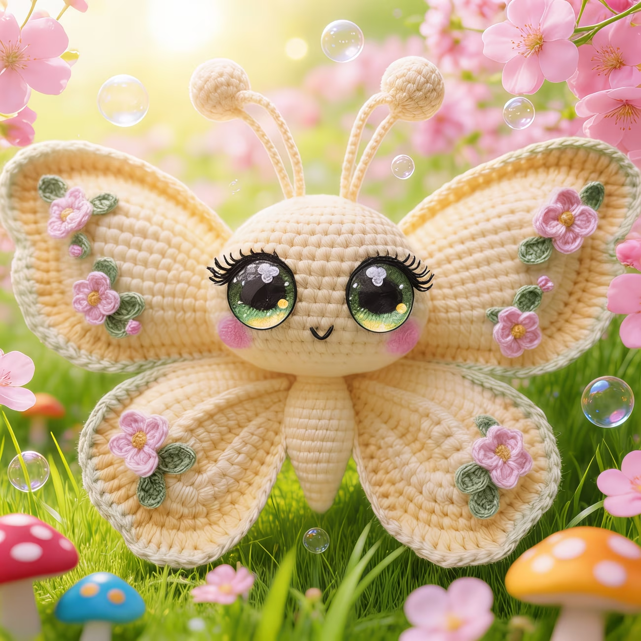 Pastel Butterfly Crochet Kit for Beginners | DIY Amigurumi Stuffed Toy Set with Full Supplies & Easy Instructions | Adorable Handmade Gift for Craft Fans