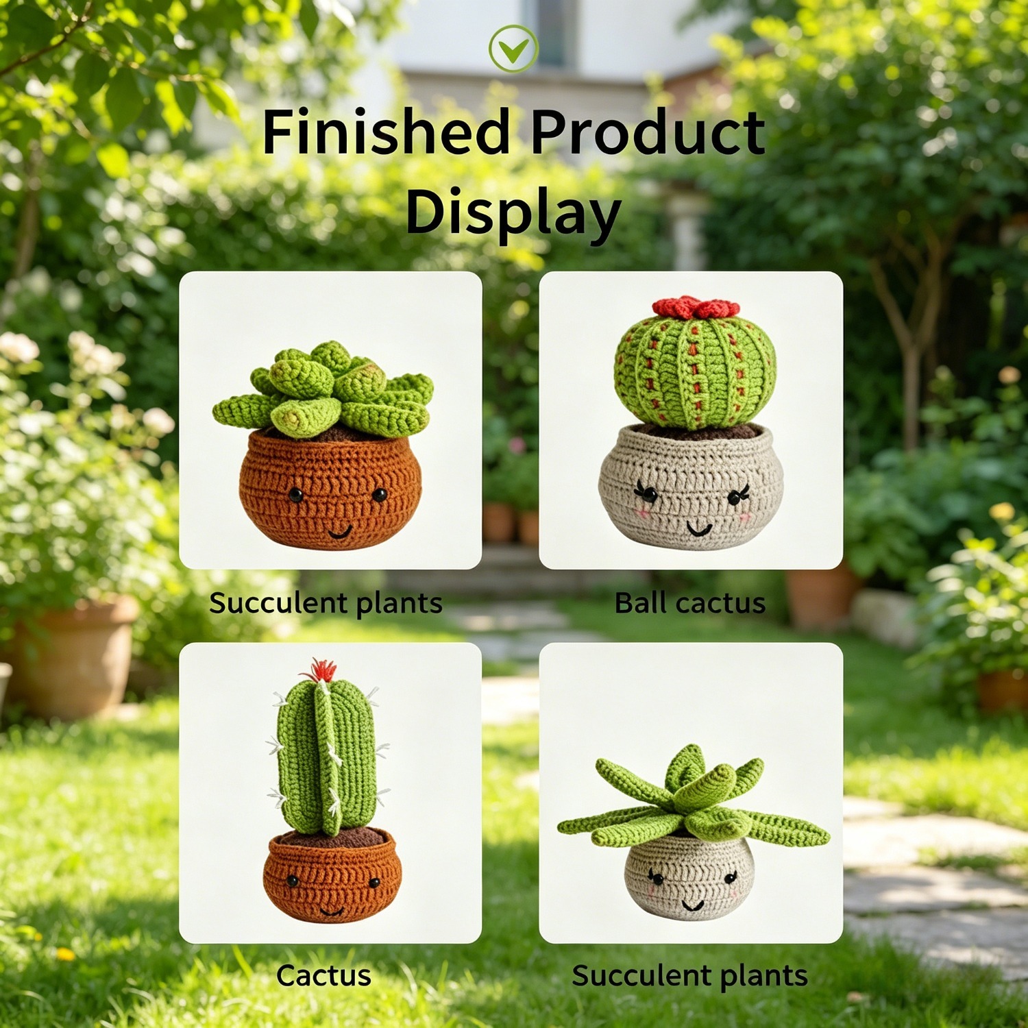 Succulent Crochet Kit for Beginners | DIY Amigurumi Set with Yarn, Hook & Video Tutorial | Hookcrafted