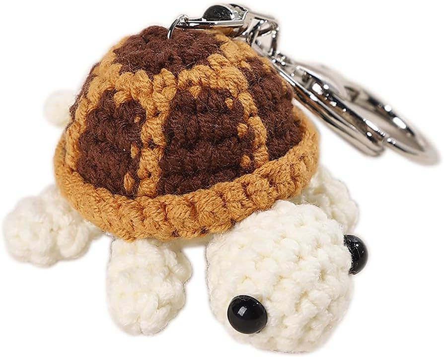 Mini Handmade Crochet Turtle Keychain Crochet Animal Turtles for Keyring Charm Handbag Bag Purse Pendant-Hookcrafted