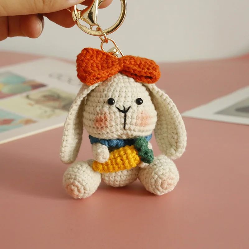 DIY Handmade Long Ears Rabbit Crochet Kit Home Decor Kawaii Cute Knitting Animal Dolls Pendant Keychain Children Toy Gifts-Hookcrafted