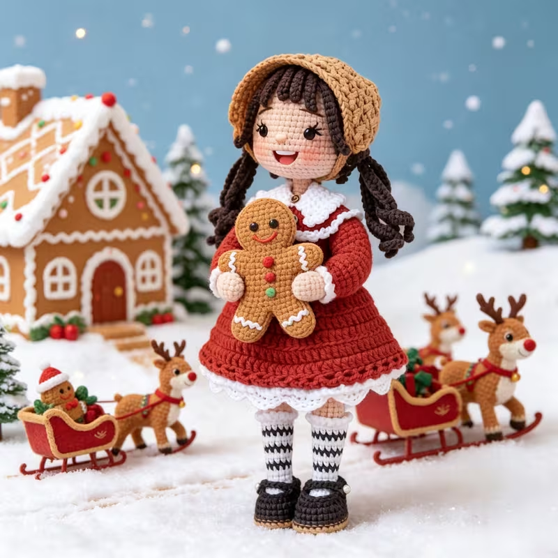 Eginner-Friendly Christmas Project This Adorable Crochet Kit Is Designed for Both New and Intermediate Crocheters, with Simple Steps That Make Crafting Easy and Fu, Adorable Christmas-Themed Crochet Set for, Designed for Both Beginners And Those
