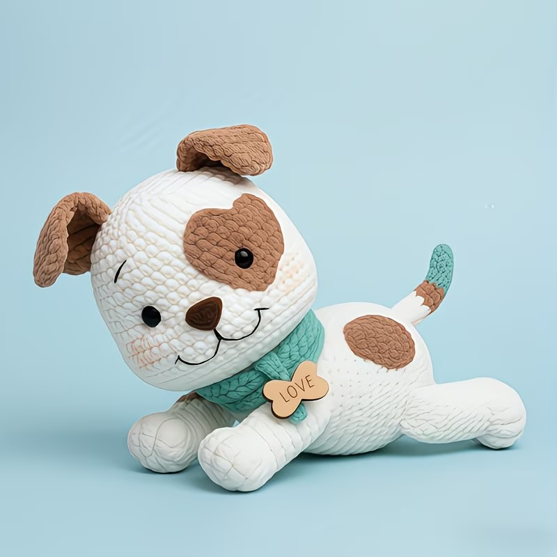 Cute Puppy Crochet Plush Kit for Beginners | DIY Amigurumi Stuffed Animal Set with Yarn, Hook & Step-by-Step Tutorial | Sweet Handmade Gift for Dog Lovers-Hookcrafted