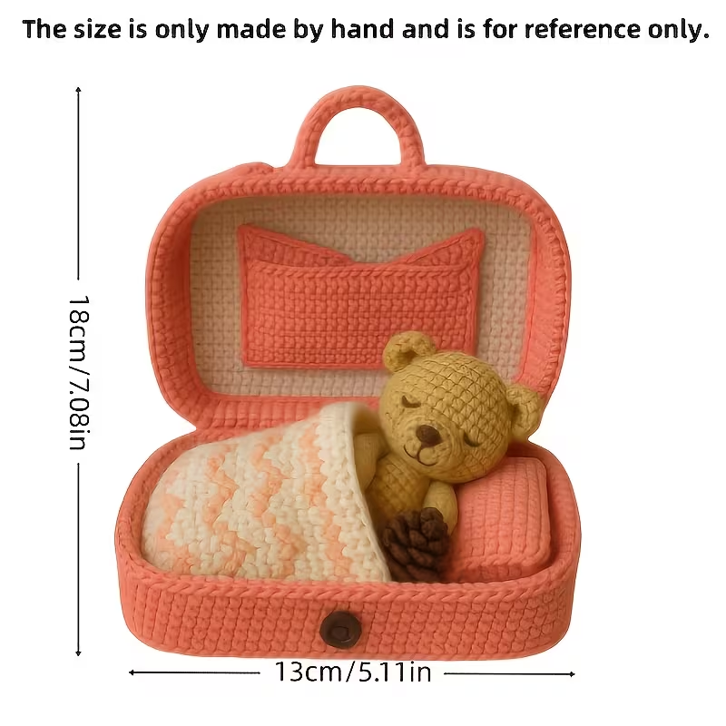 3 Different Color Teddy Bear Crochet Kits, Teddy Bear Crochet Sets in The Box, 1 Complete Crochet Box Teddy Bear with Step-By-Step Text Tutorial PDF File, Multiple Colors to Choose From, Including a Full Set of Crochet Tools