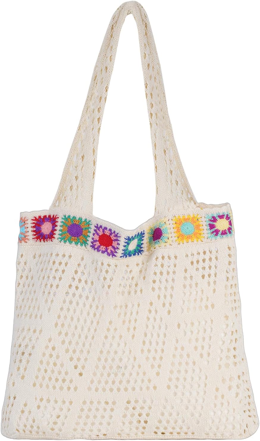 Crochet Tote Bag, Mesh Beach Bag Knit Summer Hobo Bag Vacation Boho Tote Bag for Women