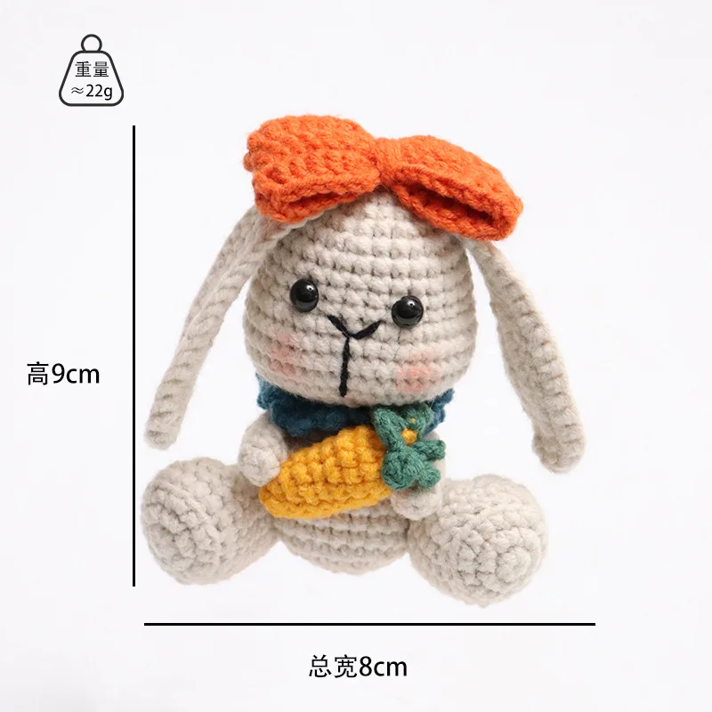 DIY Handmade Long Ears Rabbit Crochet Kit Home Decor Kawaii Cute Knitting Animal Dolls Pendant Keychain Children Toy Gifts-Hookcrafted