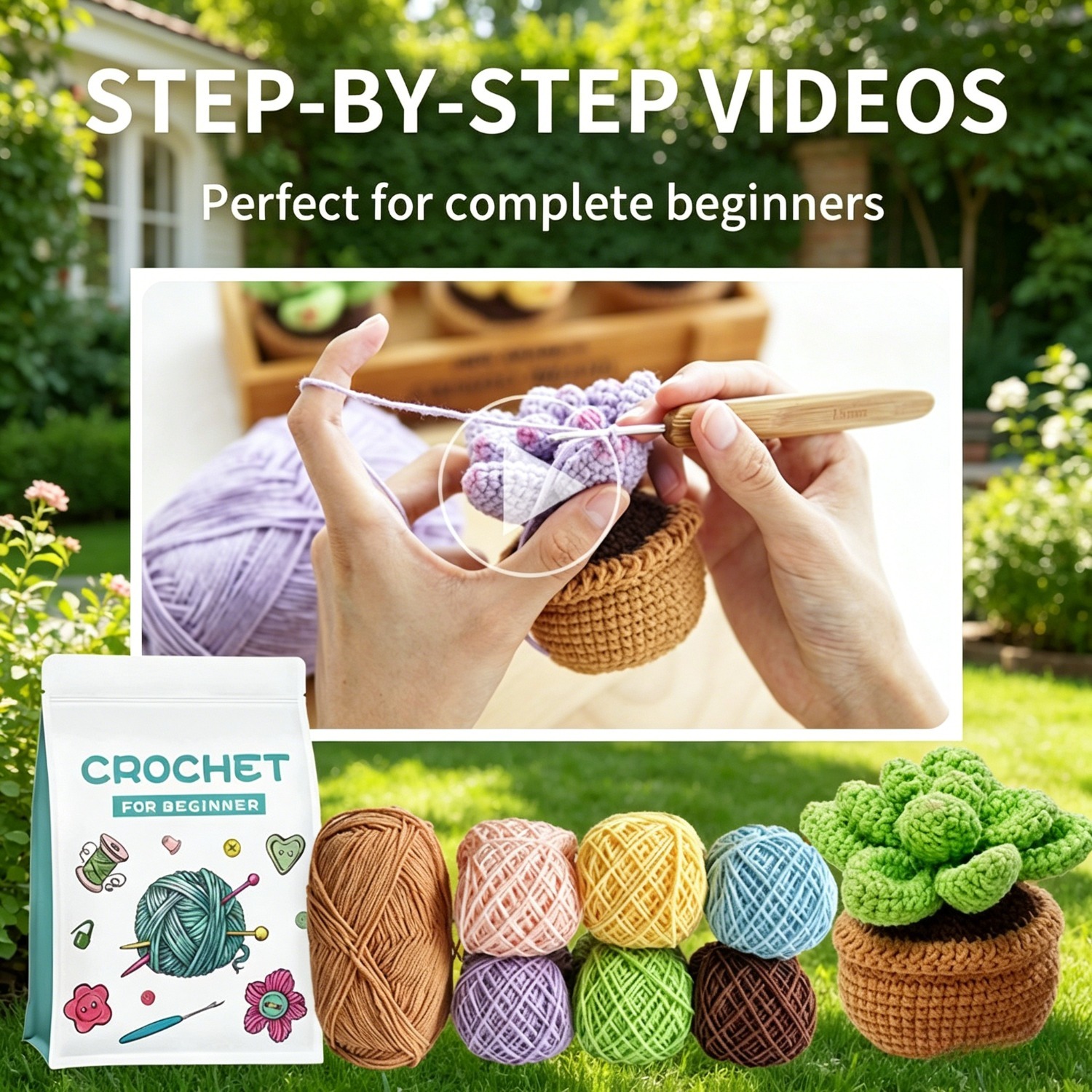 [Copy]Snow Leopard Crochet Kit for Beginners | DIY Amigurumi Set with Yarn, Hook & Video Tutorial | Handmade Plush Animal Gift Hookcrafted