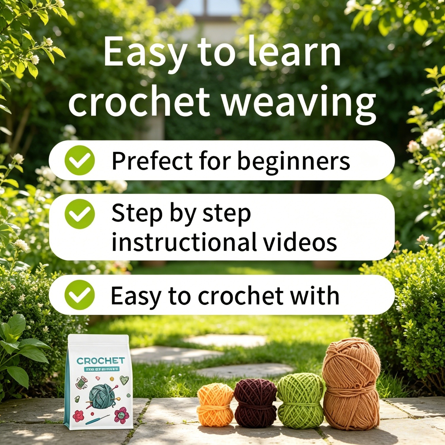 Succulent Crochet Kit for Beginners | DIY Crochet Plant Set with Yarn, Hook & Step-by-Step Video Tutorial | Cute Succulents Collection Hookcrafted