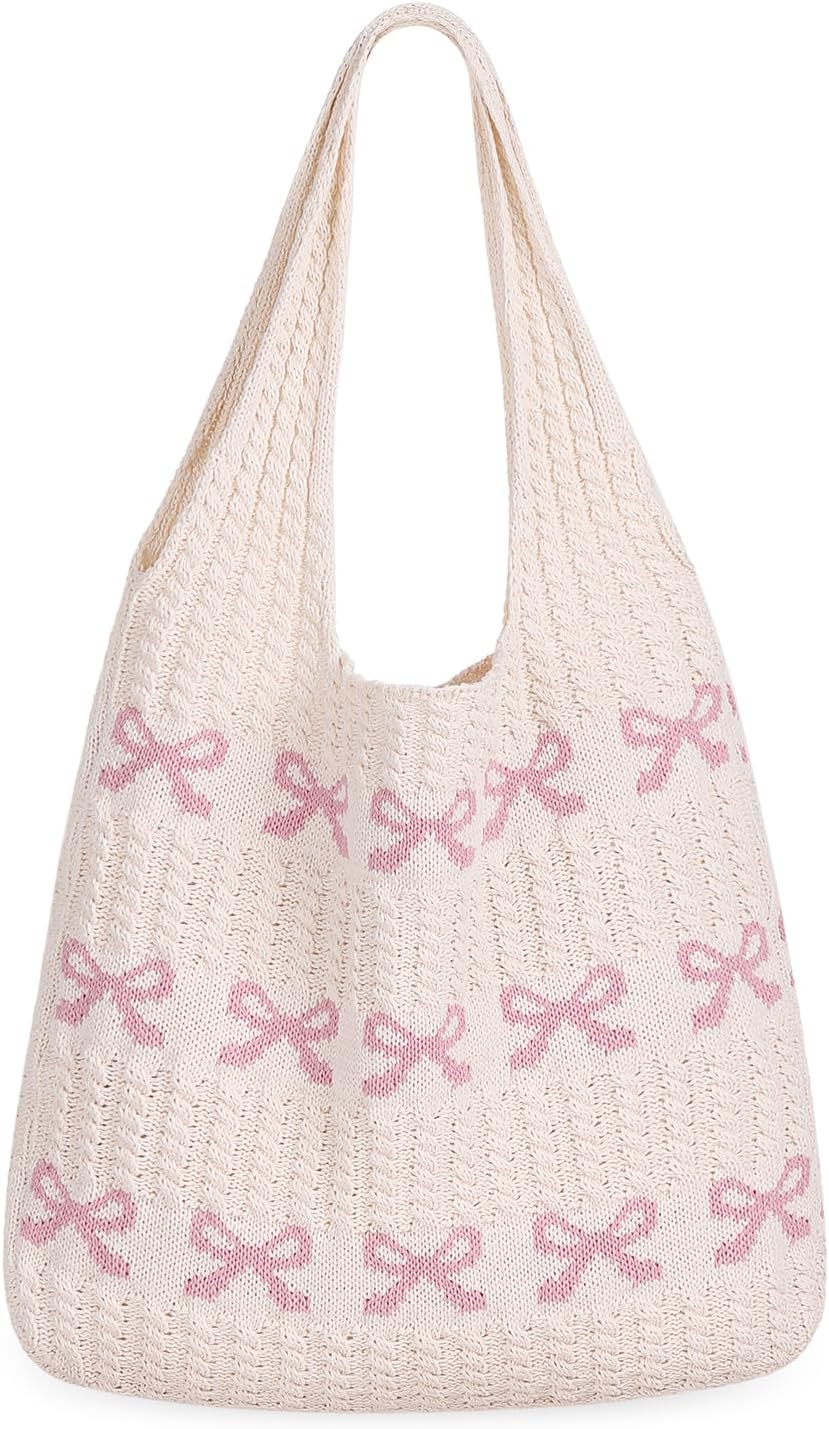 Crochet Tote Bag, Mesh Beach Bag Knit Summer Hobo Bag Vacation Boho Tote Bag for Women