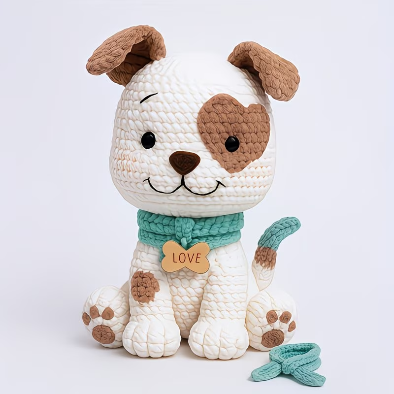 Cute Puppy Crochet Plush Kit for Beginners | DIY Amigurumi Stuffed Animal Set with Yarn, Hook & Step-by-Step Tutorial | Sweet Handmade Gift for Dog Lovers-Hookcrafted
