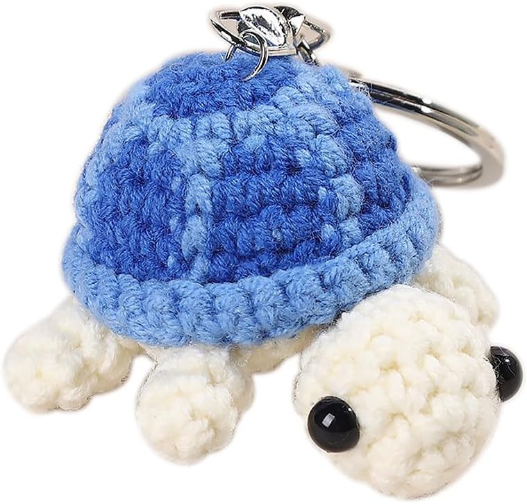 Mini Handmade Crochet Turtle Keychain Crochet Animal Turtles for Keyring Charm Handbag Bag Purse Pendant-Hookcrafted