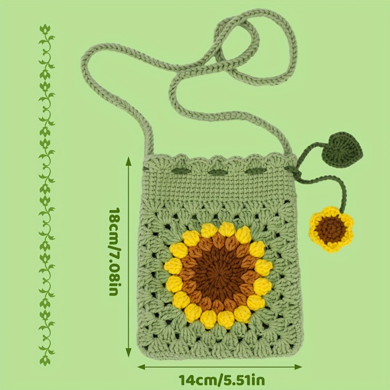 Crochet Kit for Beginners - Phone Bag Crochet Starter Kit with Video Tutorials And Yarns, Hook, Additions for Adult Knitting Craft (Random Colors)