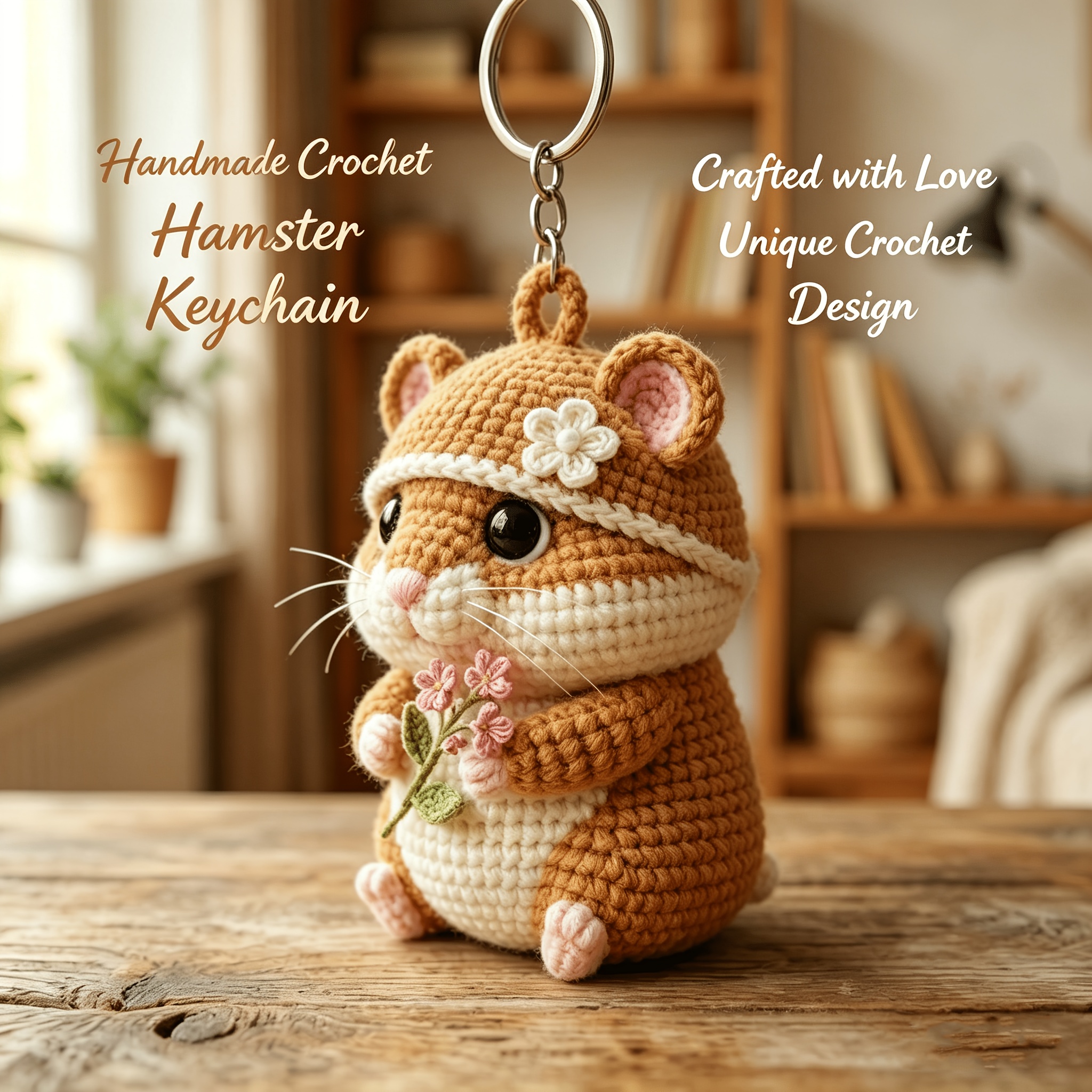 Beginner - Friendly Hamster Crochet Kit, Amigurumi/DIY Material Pack.The Pack Contains Crocheting Items And An English - Language Basic Crochet Tutorial Manual with Step - By - Step Instructions.It Can Be Used to Make Keychains, As Decorative-Hookcrafted