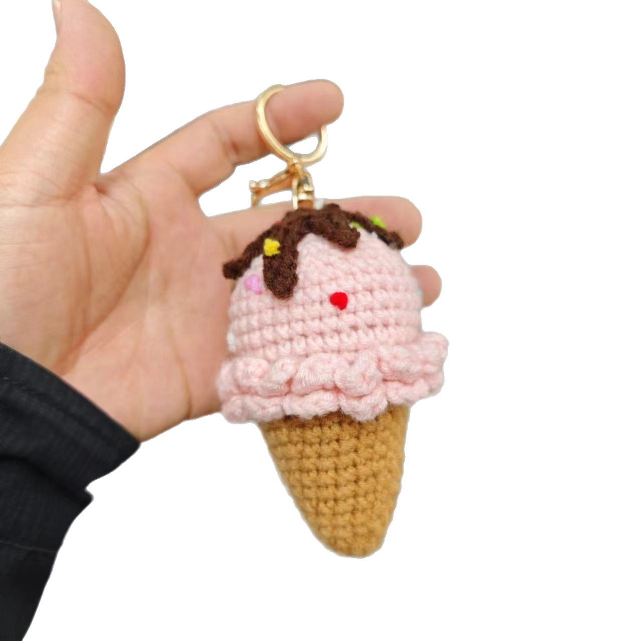 Handmade Crochet Ice Cream Keychain 🍦 | Cute Amigurumi Food Bag Charm|Adorable Crochet Ice Cream Keychain, 5 Sweet Colors, Perfect Gift