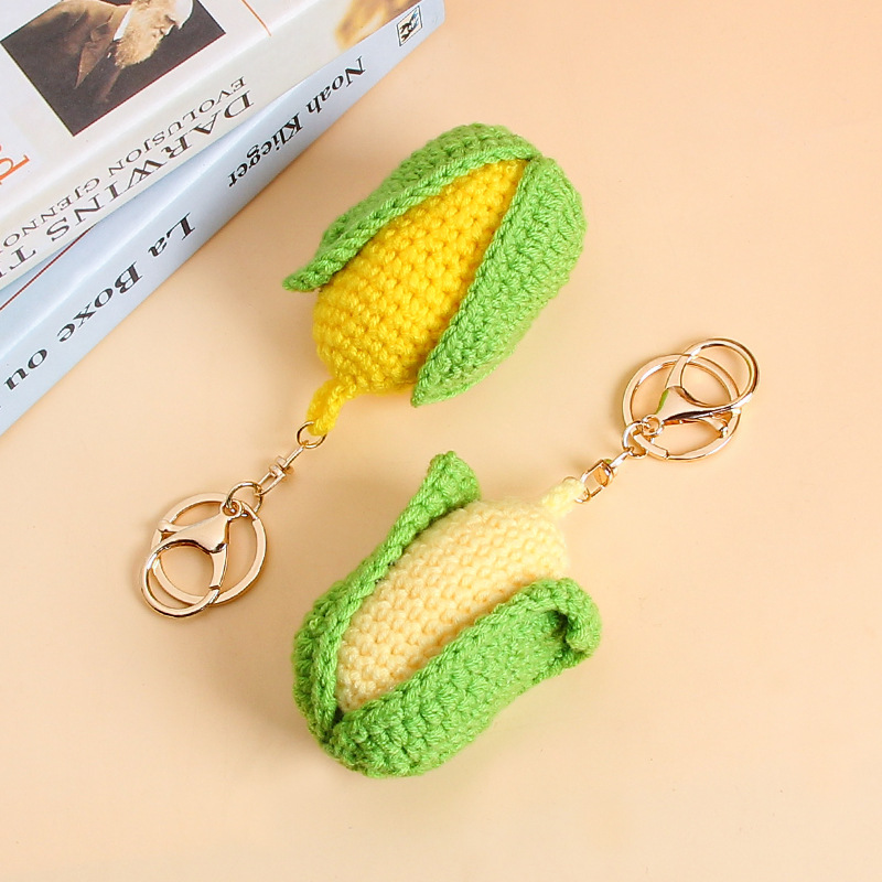 Handmade Crochet Corn Keychain | Cute Simulation Food Plush Charm 🧶