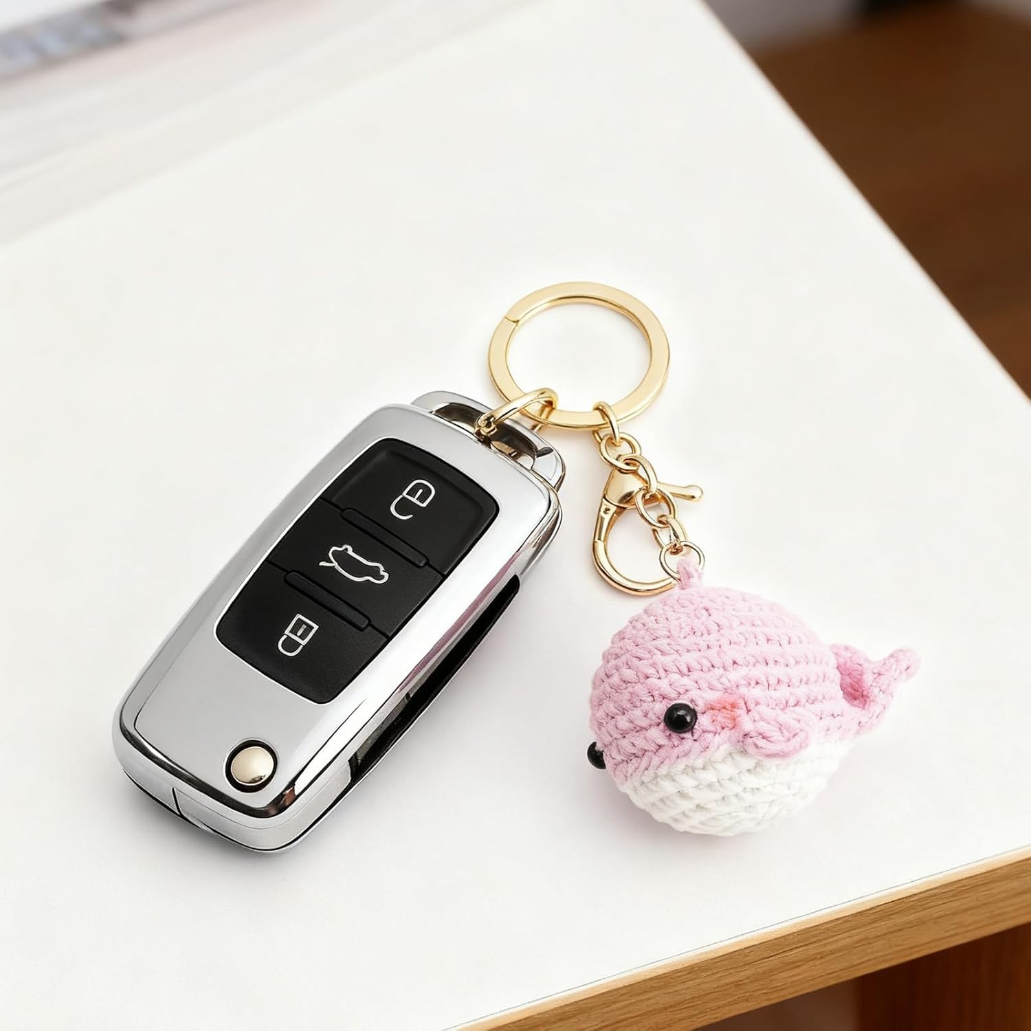 Crochet Keychain Whale Bee Star keychains for Backpacks Cute Bag Charms Purse Charms for Handbags Gifts for Women-Hookcrafted