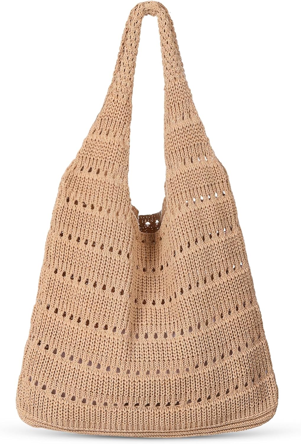 Crochet Tote Bag, Mesh Beach Bag Knit Summer Hobo Bag Vacation Boho Tote Bag for Women