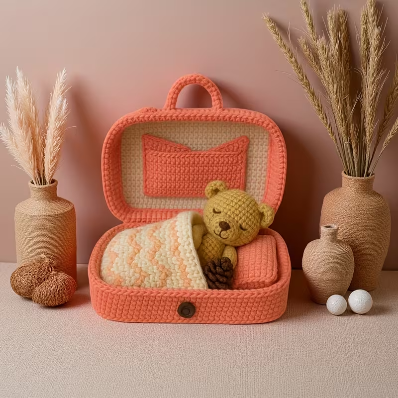 3 Different Color Teddy Bear Crochet Kits, Teddy Bear Crochet Sets in The Box, 1 Complete Crochet Box Teddy Bear with Step-By-Step Text Tutorial PDF File, Multiple Colors to Choose From, Including a Full Set of Crochet Tools