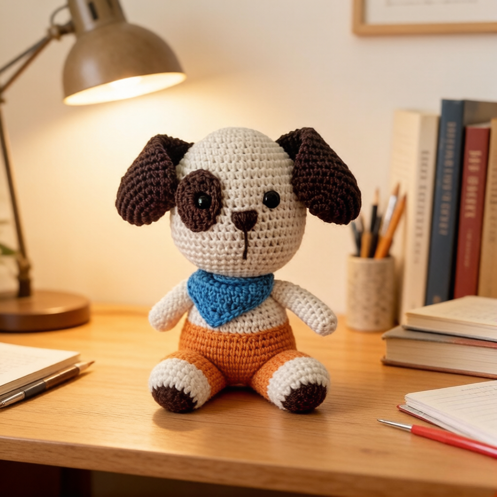 Adorable Puppy Crochet Kit, All-in-One Beginner Crochet Kit for Adults, DIY Amigurumi Dog Plush Toy Craft Set with Full Tools & Tutorial, Perfect for Birthday, Valentine's Day & Holiday Gifts, Cute Home Decoration Ornament-Hookcrafted
