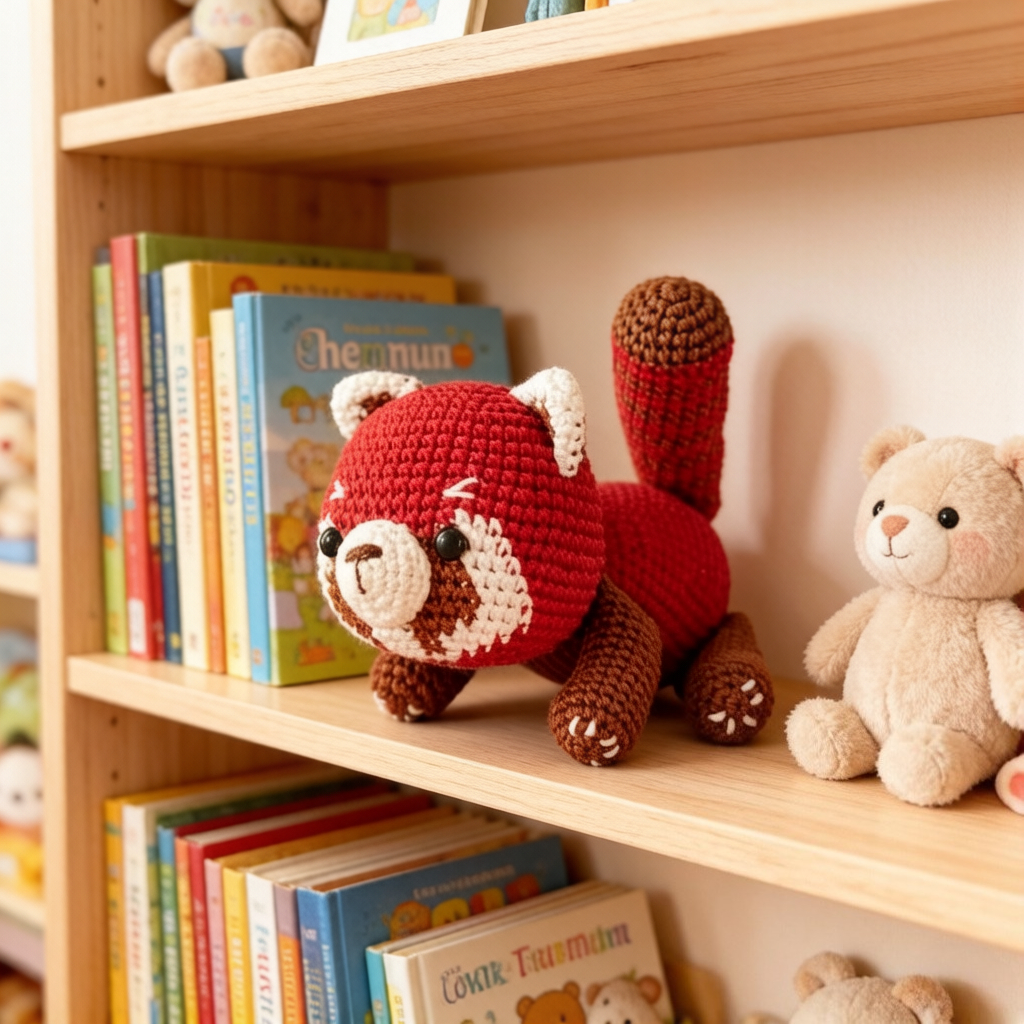 1pc Complete DIY Red Panda Crochet Kit for Beginners with Yarn, Tools & Tutorial - Handmade Amigurumi Plush Toy Suitable for Kids & Adults, Easy Craft Project, - Yarn for, Perfect Gift for Adults And-Hookcrafted
