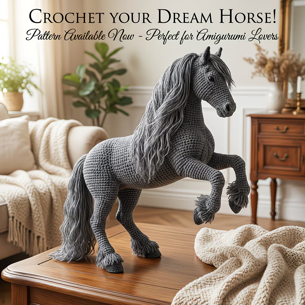 5 Style Horse Family Crochet Kit for Beginners | DIY Amigurumi Stuffed Toy Set with Full Supplies & Easy Instructions | Adorable Handmade Gift for Craft Fans