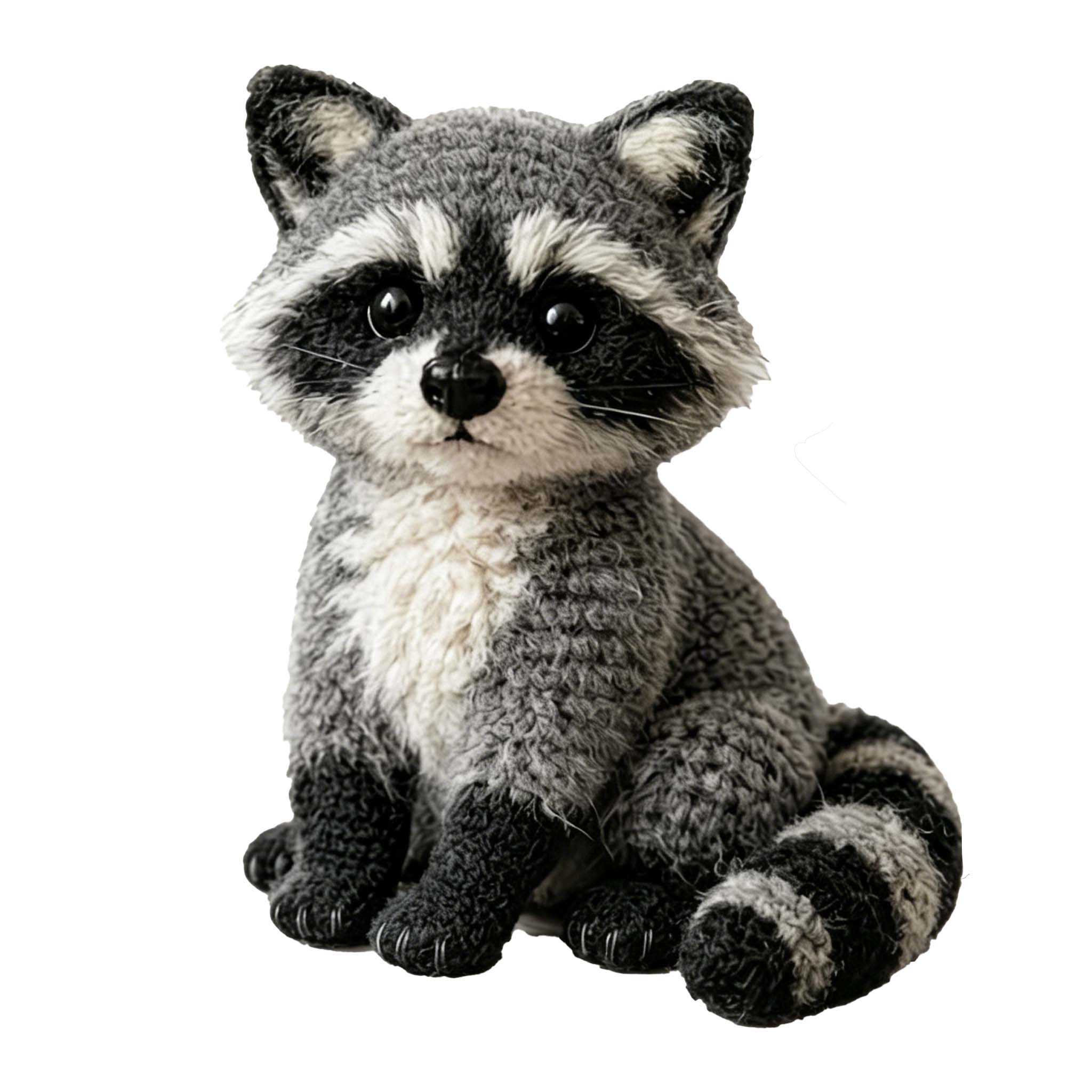 Grey Raccoon Crochet Plush Kit for Beginners | DIY Amigurumi Stuffed Animal Set with Yarn, Hook & Step-by-Step Tutorial | Cute Handmade Gift for Plush Lovers