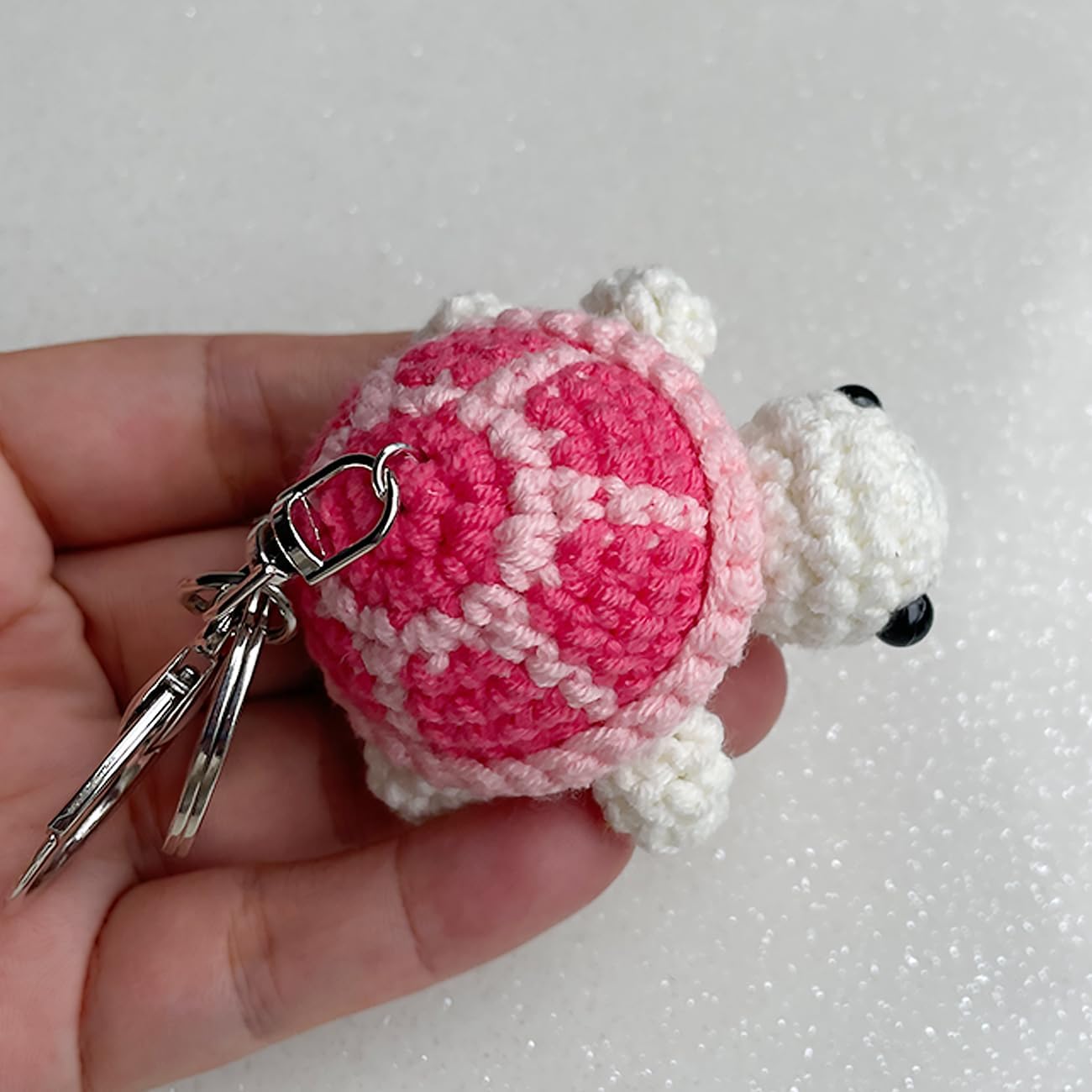 Mini Handmade Crochet Turtle Keychain Crochet Animal Turtles for Keyring Charm Handbag Bag Purse Pendant-Hookcrafted