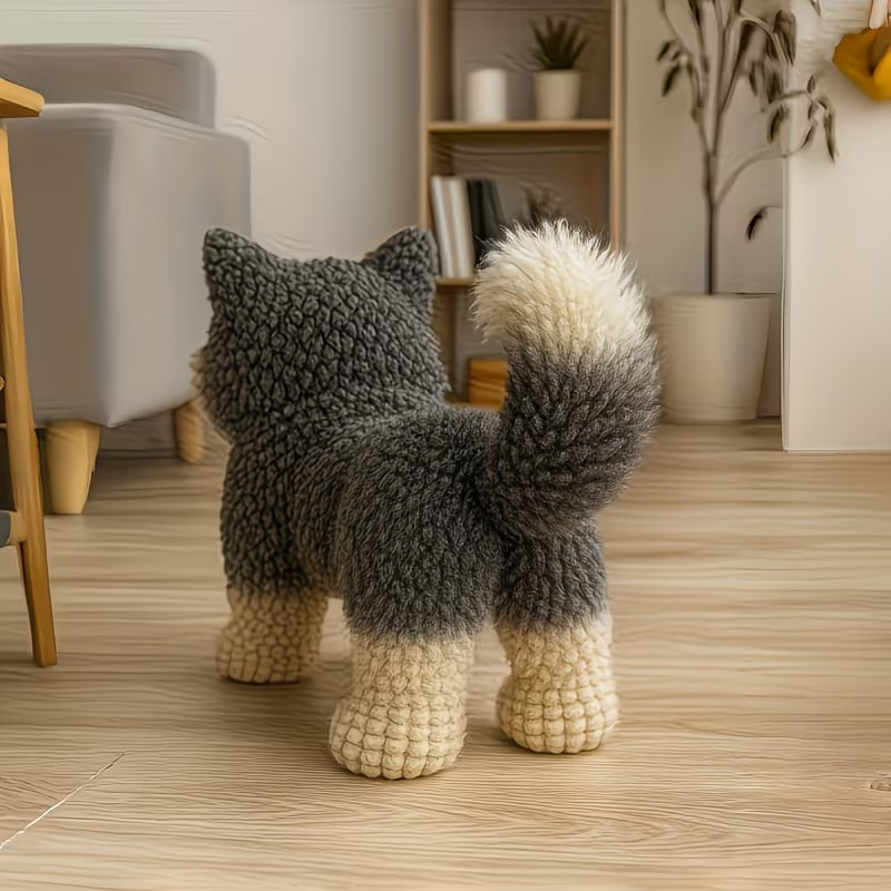 Husky Crochet Plush Kit for Beginners | DIY Amigurumi Stuffed Animal Set with Yarn, Hook & Step-by-Step Tutorial | Cute Handmade Gift for Dog Lovers