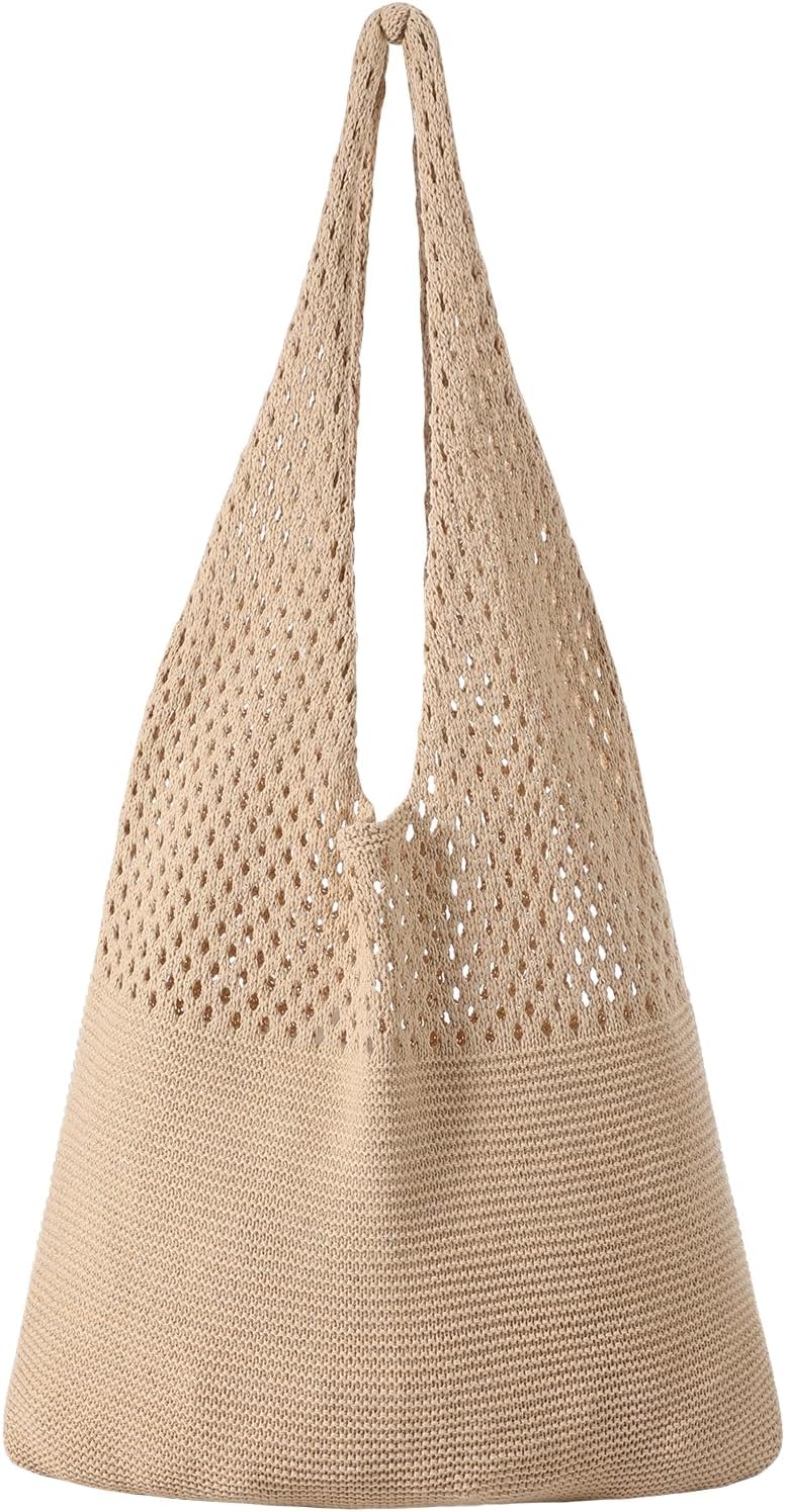 Crochet Beach Tote Bags, Stylish Mesh Beach Bags Shoulder Bag for Women, Cute Summer Vacation Boho Tote Bag