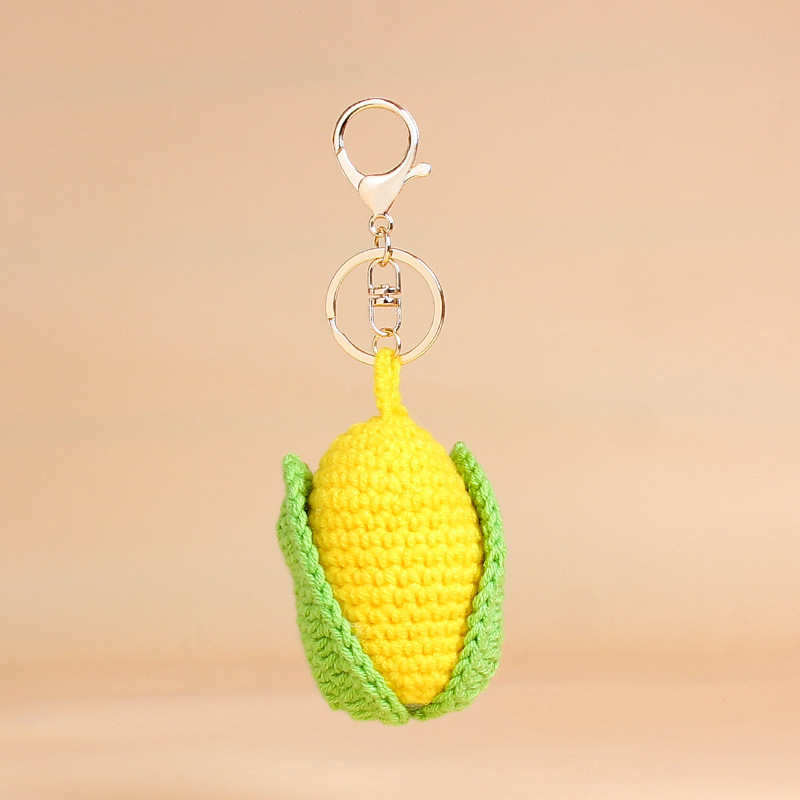 Handmade Crochet Corn Keychain | Cute Simulation Food Plush Charm 🧶