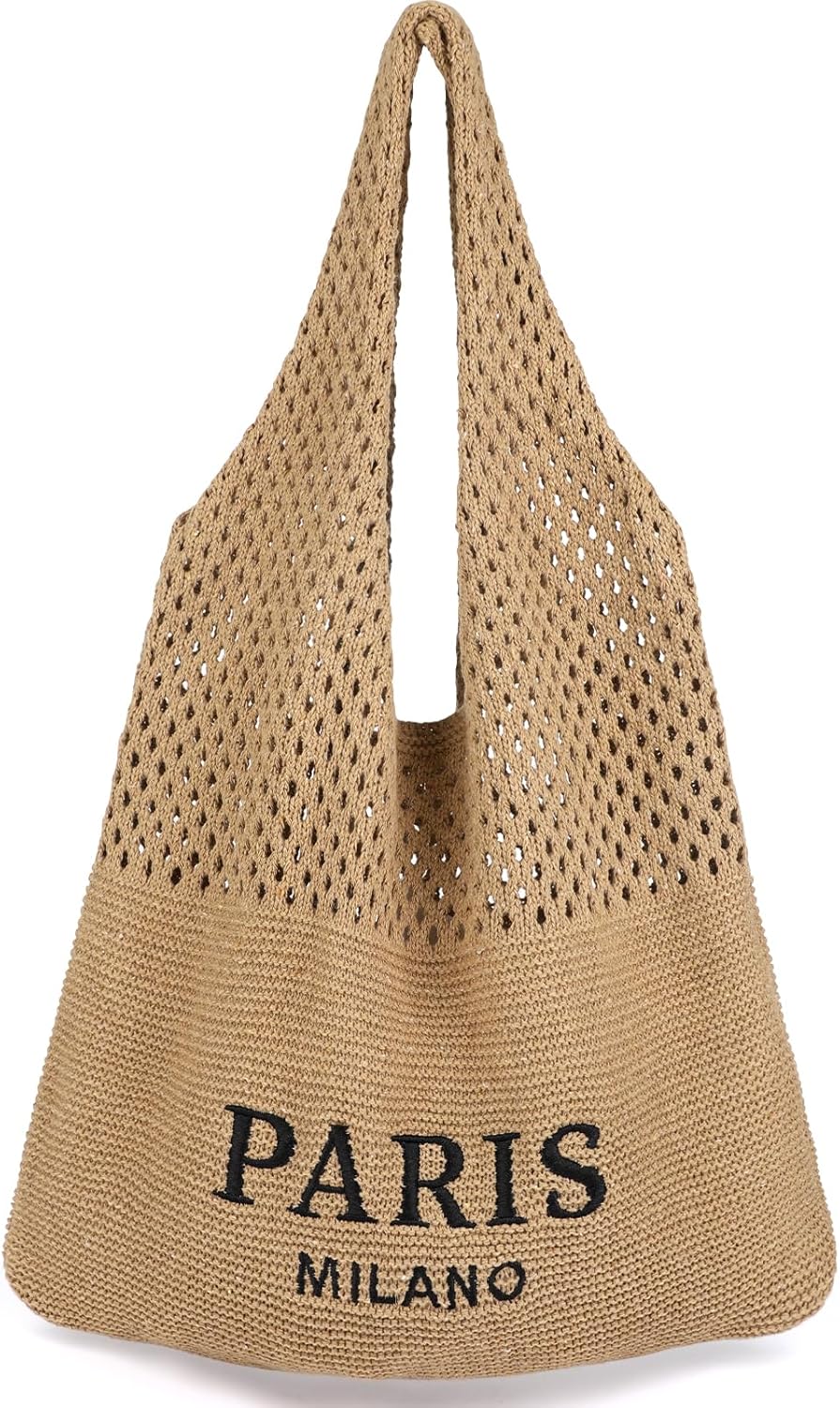 Crochet Bags for Women - Summer Beach Tote, Aesthetic Hippie Knit Bag