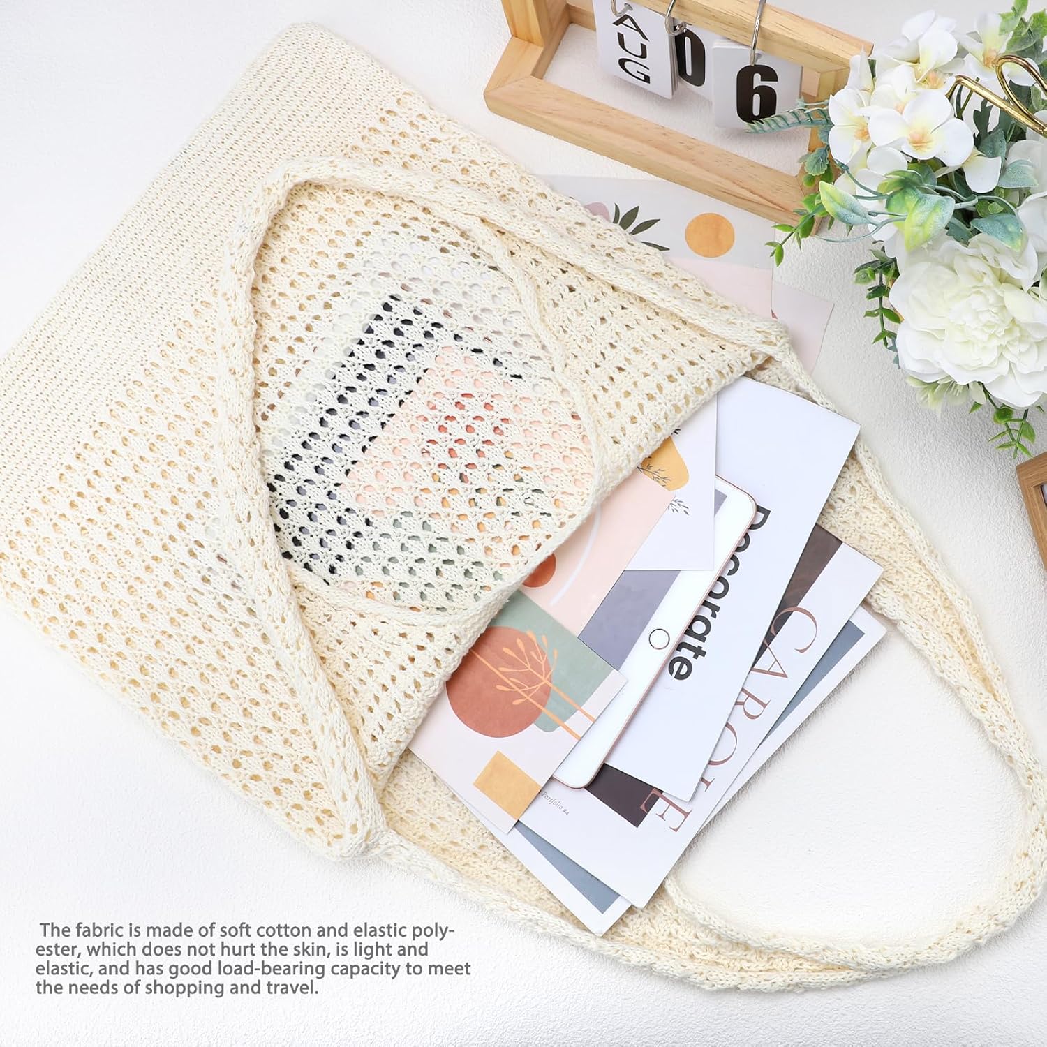 Crochet Bags for Women - Summer Beach Tote, Aesthetic Hippie Knit Bag