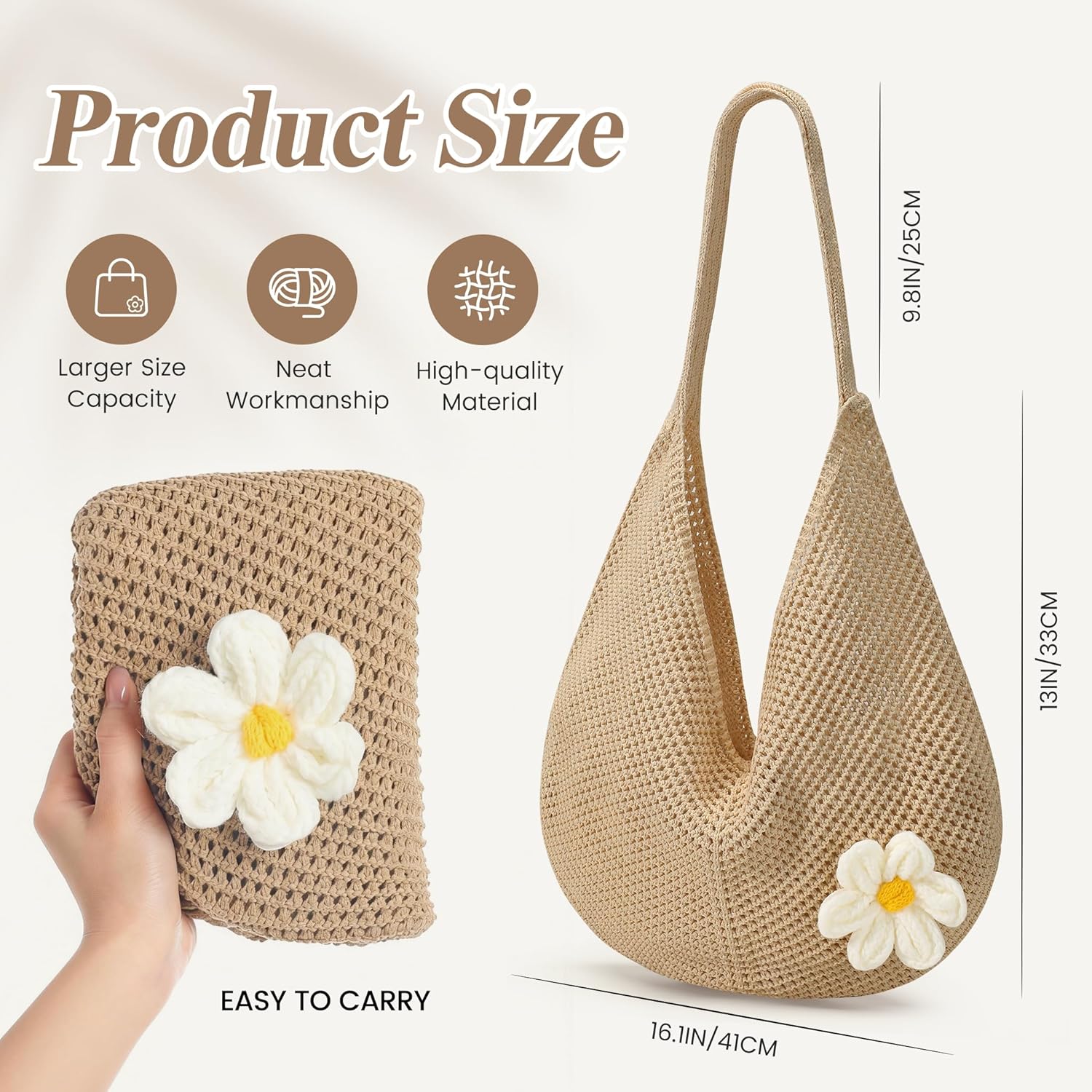 Crochet Beach Bags for Women, Summer Beach Tote Bag, Mesh Cute Beach Purse, Aesthetic Knit Bag Handbag Shoulder Bag