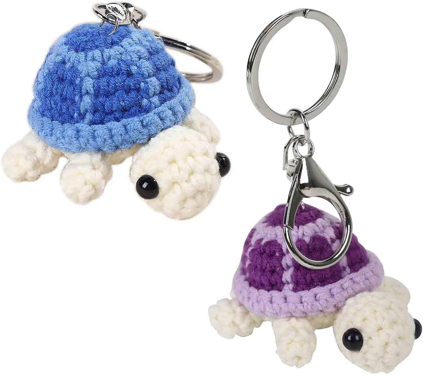 Mini Handmade Crochet Turtle Keychain Crochet Animal Turtles for Keyring Charm Handbag Bag Purse Pendant-Hookcrafted