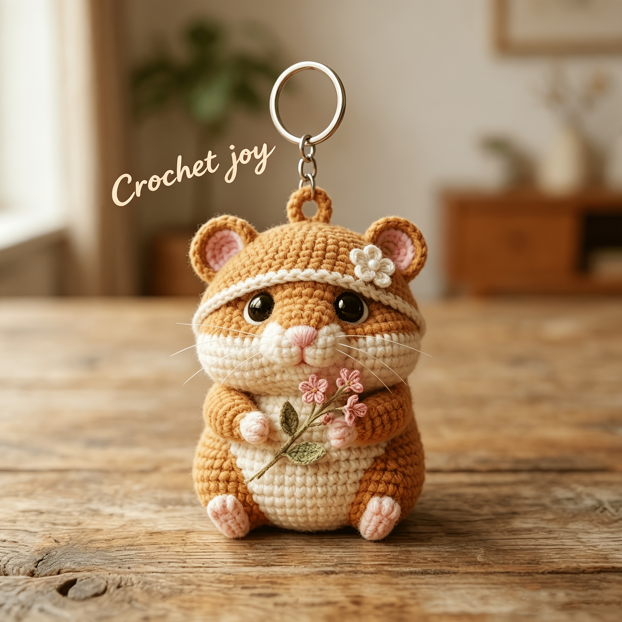 Beginner - Friendly Hamster Crochet Kit, Amigurumi/DIY Material Pack.The Pack Contains Crocheting Items And An English - Language Basic Crochet Tutorial Manual with Step - By - Step Instructions.It Can Be Used to Make Keychains, As Decorative-Hookcrafted