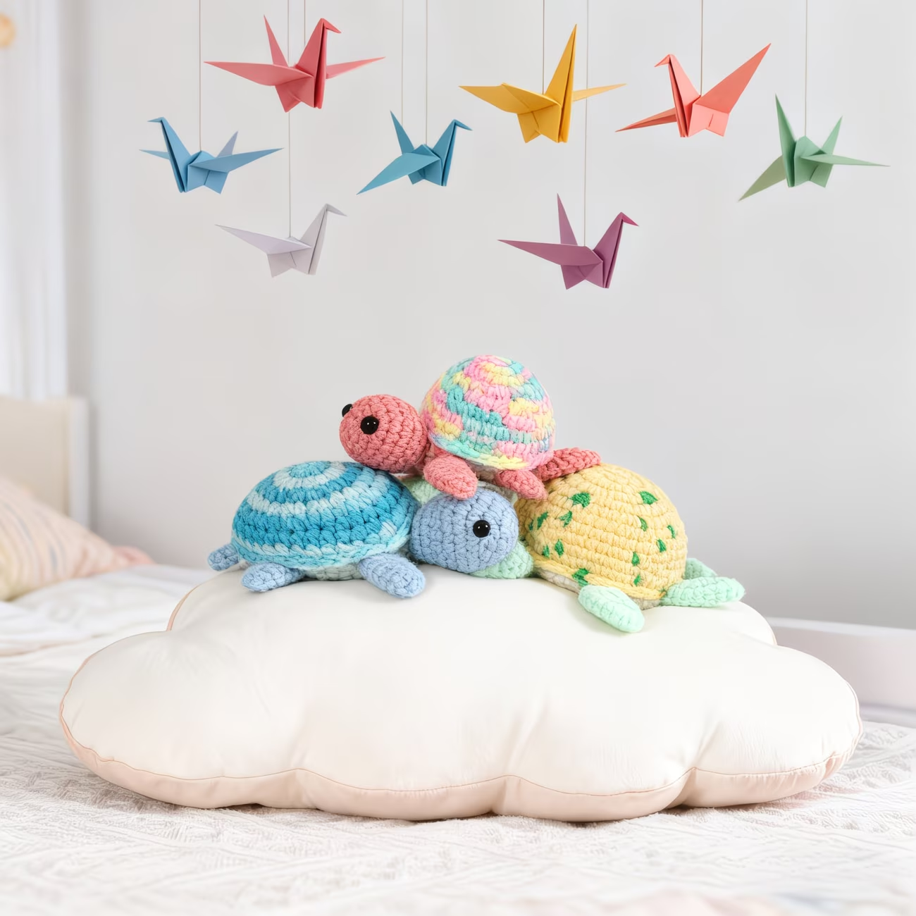 Set of 3 Colorful Turtles Crochet Kit | Complete DIY Amigurumi Stuffed Animal Set with Yarn, Hook & Step-by-Step Guide | Perfect Gift for Crocheters