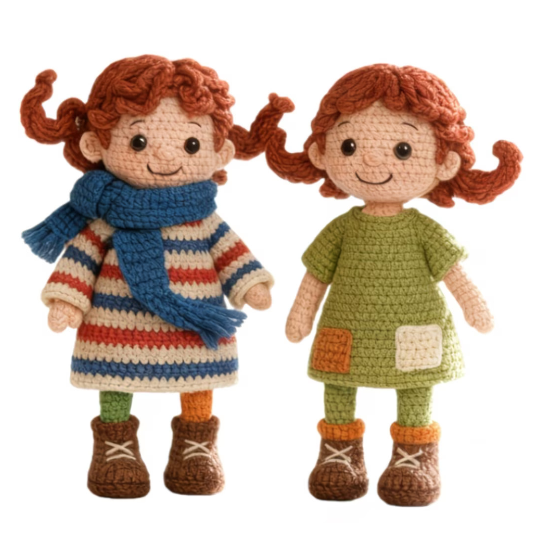 2pcs Beginner Crochet Kit | DIY Amigurumi Set with Multicolor Yarn & Hooks for Cute Handmade Characters | Hookcrafted