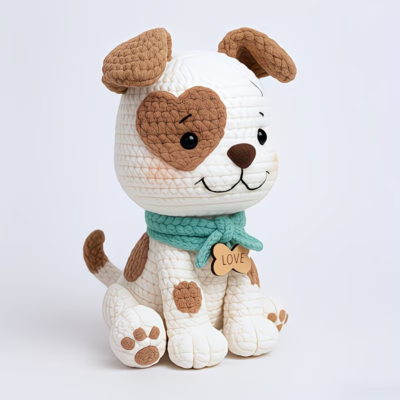 Cute Puppy Crochet Plush Kit for Beginners | DIY Amigurumi Stuffed Animal Set with Yarn, Hook & Step-by-Step Tutorial | Sweet Handmade Gift for Dog Lovers-Hookcrafted