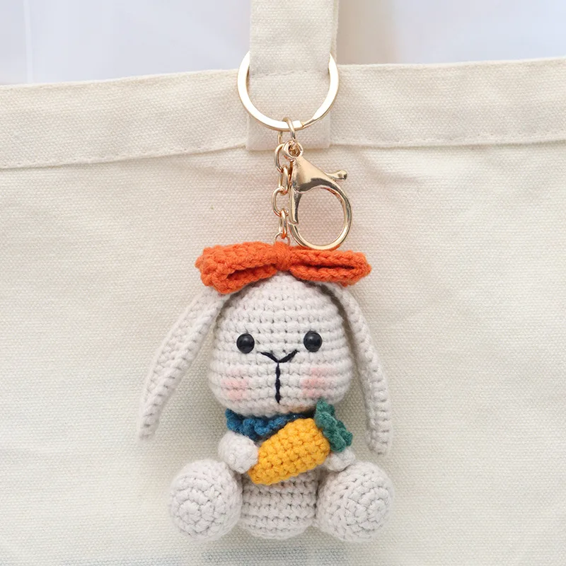 DIY Handmade Long Ears Rabbit Crochet Kit Home Decor Kawaii Cute Knitting Animal Dolls Pendant Keychain Children Toy Gifts-Hookcrafted